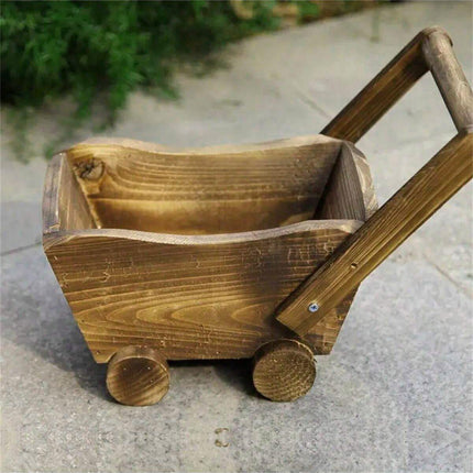 Cartoon Flower Pot Wooden Pot for Plants Cute Car Shape Decorative Planter Pot