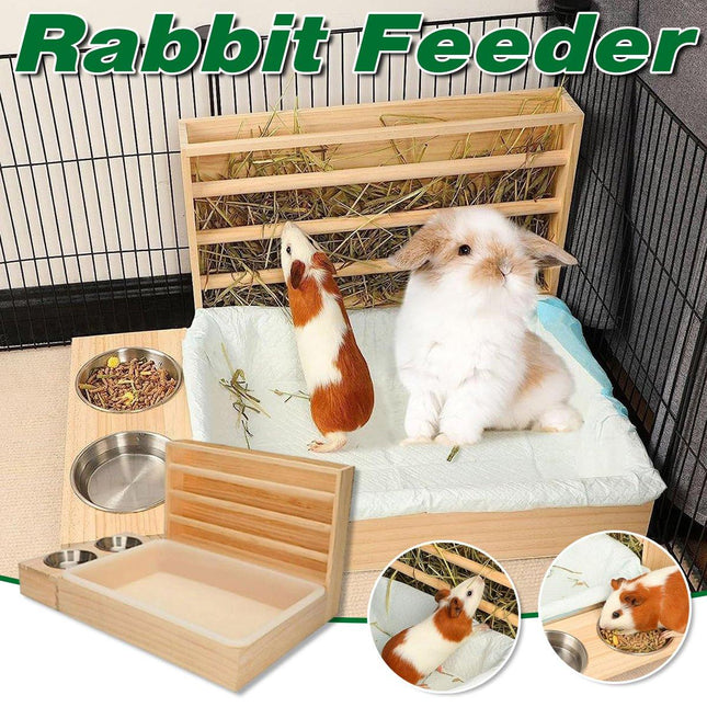 Rabbit Feeder Box Small Animal Feeder for Pet Feeding Storage Home Use Durable