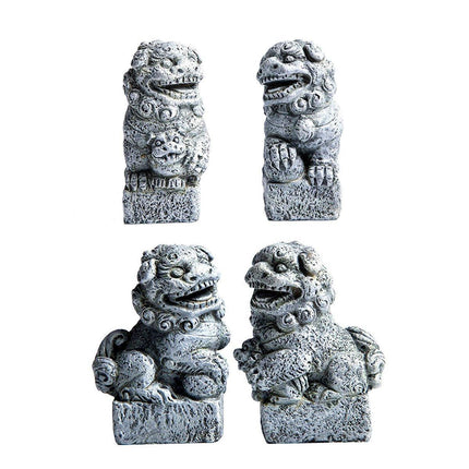 1Pair Elegant Resin Lion Statues Creative Home Decor Coffee Table Ornament Small