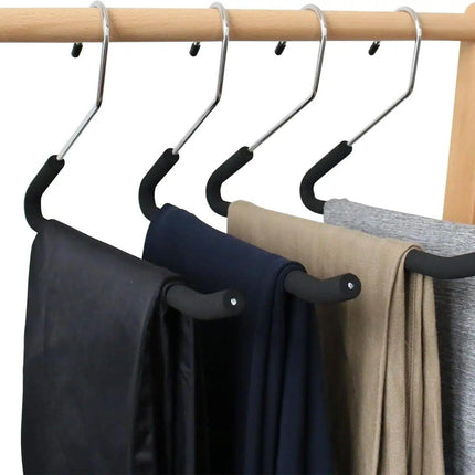 10pcs Non-slip Trouser Rack Multifunctional Pants Hanging Holder Clothes Hanger