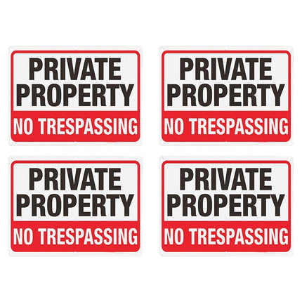 4PCS Reflective Surveillance Warning Signs Metal Security Camera Notice Durable