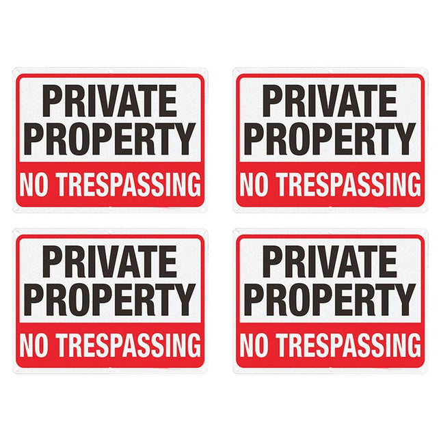 4PCS Reflective Surveillance Warning Signs Metal Security Camera Notice Durable