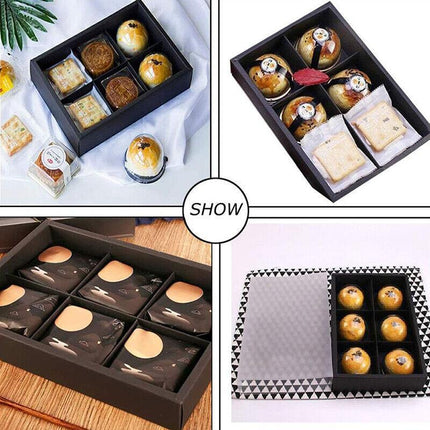 10PCS Cake Box with Transparent Lids Gift Packaging Boxes for Moon Cakes Cookie - Aimall