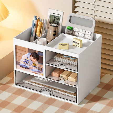Clear Desktop Organiser Drawer Storage Shelf for Office Home Supplies Durable