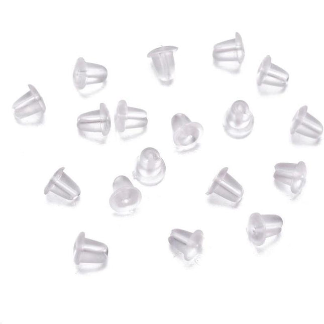 200 Rubber Earnuts Earring Nuts Findings Earring Backs Clear Plastic Dewsupplies - Aimall