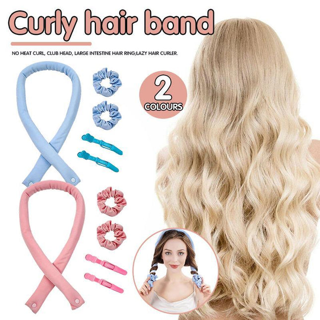 Heatless Curling Rod Headband Lazy Curler No Heat Curls Ribbon Hair Hair Curlers - Aimall