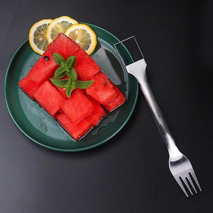 Multifunctional Watermelon Fork Slicer Cutter Stainless Steel Fruit Fork Tools - Aimall