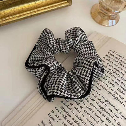 Women Large Scrunchies Plaid Hair Bands Elastic Hair Tie Rope Ring Ponytail Gift - Aimall