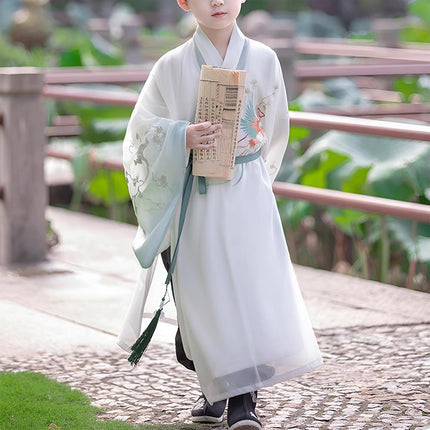 Chinese Traditional Dress Hanfu Kids Ancient Festival Clothing Set for Boys Girl - Aimall