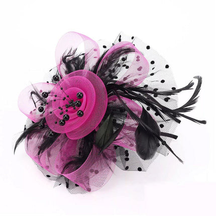 Vintage Accessories Mesh Veil Headpiece Feather Floral Headwear for Women Party