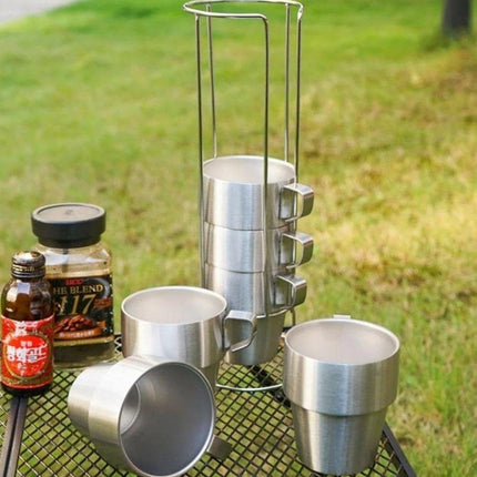 6pcs Stainless Steel Coffee Mugs Durable Insulated Drinkware for Hot Beverages