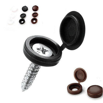 100/200X Plastic Screw Cover Caps Holes Cams Furniture Kitchen Button Nuts Bolts - Aimall