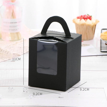 50 Pack Premium Cupcake Boxes with Window Thickened Cardboard Muffin Holders