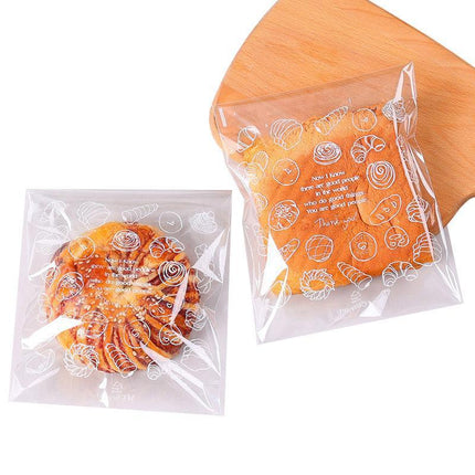 400PCS Self Sealing Bread Bags Cute Cartoon Transparent Self Adhesive Packaging