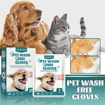 10XPet Cat Dog Dry Washing Gloves Bath Remove Odor Cleaning Decontamination Care - Aimall