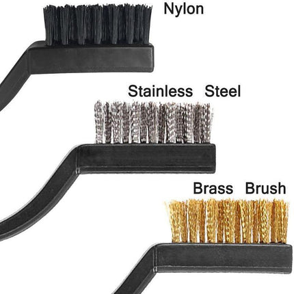 15PCS Stainless Steel Nylon Brass Scrub Brushes Metal Remover Mini Wire Brush Set - Aimall