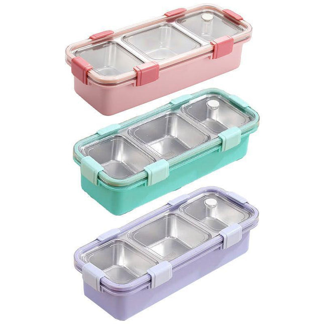 Stainless Steel Lunch Box Compartment Bento Box Food Container for Meal Prep Use