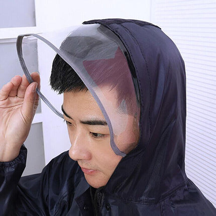 Men's Overalls Waterproof Raincoat Lightweight Work Hooded Long Coats RAIN COAT L Size - Aimall