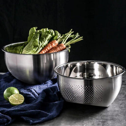 304 Stainless Steel Drain Basket for Rice Washing Vegetables Household Strainer