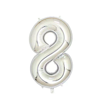 Foil Number Balloon 40" Rose Gold Silver Rainbow Birthday Party Wedding Silver - Aimall