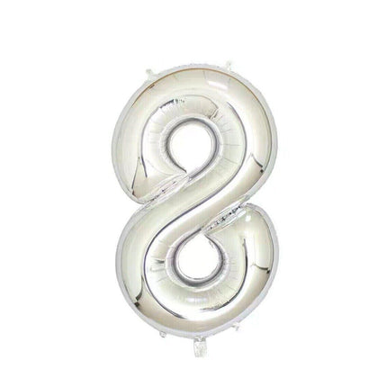 Foil Number Balloon 40" Rose Gold Silver Rainbow Birthday Party Wedding Silver - Aimall