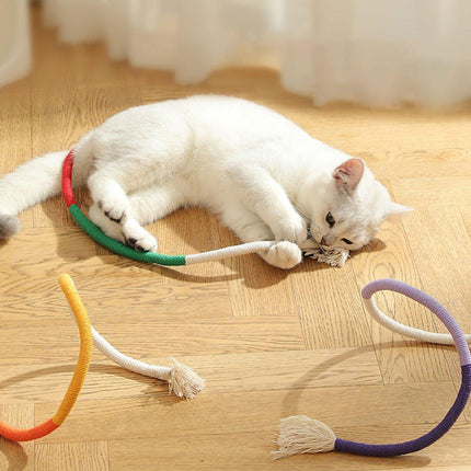 Durable Interactive Chew Rope Toy for Cats Kittens Pet Teeth Cleaning Play Toy