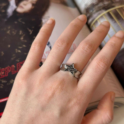 Adjustable Stacked Star Opening Ring Jewelry Five-pointed Star Design Unisex