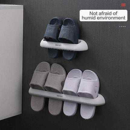 Slipper Holder Bathroom Home Wall Hanger Shelf Rack Storage Shoes Organizer Short - Aimall