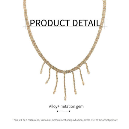 Luxury Zirconia Tassel Necklace Elegant Collar Jewelry for Women Party Wear