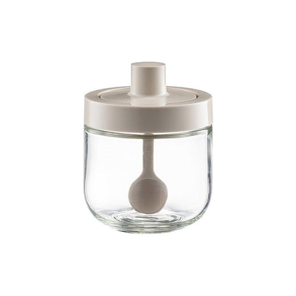 3PCS Glass Seasoning Jar with Spoon Lid Kitchen Salt Spice Storage Box Organizer