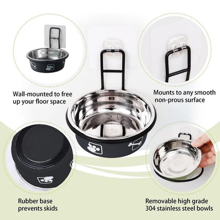 Stainless Steel Pet Bowl Hanging Cat Food Water Bowl Durable for Dogs and Cats