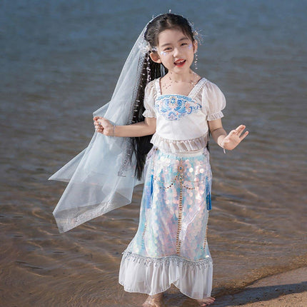Summer Princess Hanfu Dress for Girls Cute Chinese Traditional Outfit