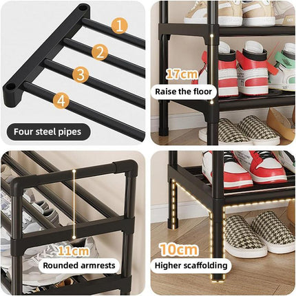 3 Tier Shoe Rack Storage Shelf Multifunctional Household Organizer Space Saver