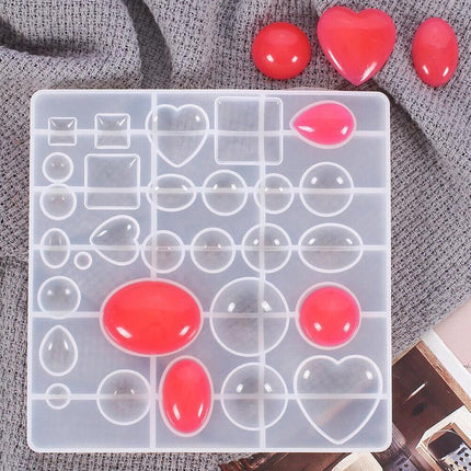 31PCS DIY Silicone Resin Mold Jewelry Casting Epoxy Pendant Tray Mould Craft Kit - Aimall