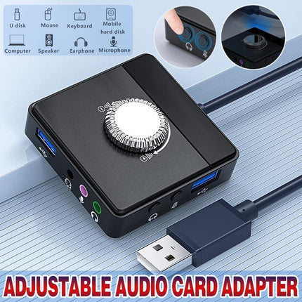 External USB Sound Card Output Volume Adjustable Audio Card Adapter PC type C - Aimall