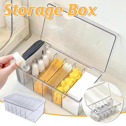 Transparent Dustproof Cosmetic Storage Box with Lid Makeup Organizer Case