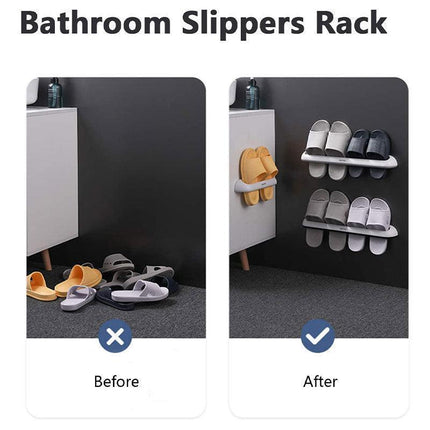 Slipper Holder Bathroom Home Wall Hanger Shelf Rack Storage Shoes Organizer Long - Aimall
