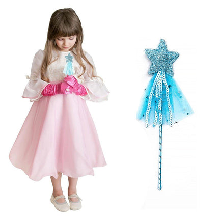 4pcs Sequin Fairy Wand Magic Pentagram Wand for Girls Party Favor Set