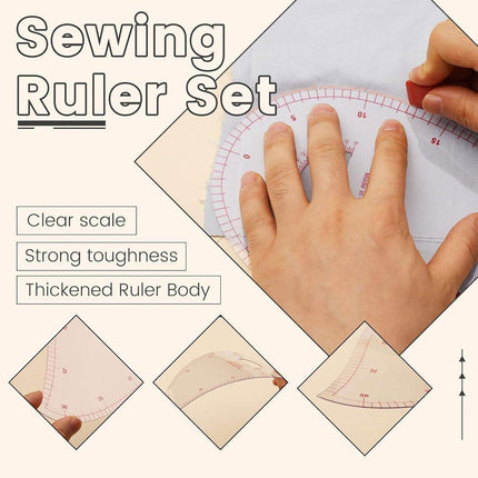 17pcs Sewing Ruler Set Garment Curve Ruler Pattern Making Drawing Tool Kit