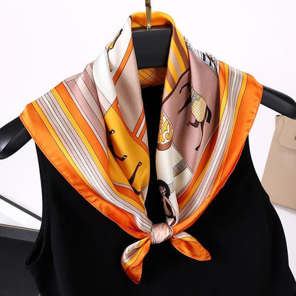 Ladies Silk Scarf Square Women Shawls Wraps Small Hair Neck Hijabs 70*70CM - Aimall