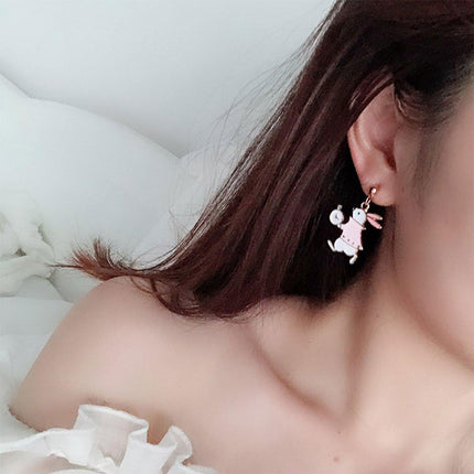 Geometric Cartoon Earrings Cute Fun Fashion Jewelry Gift for Daily Wear