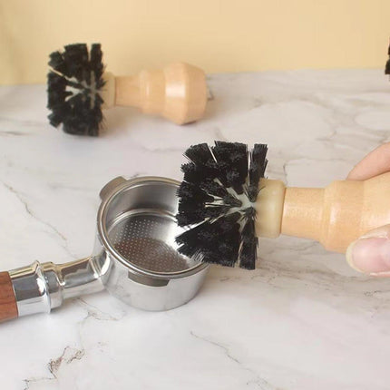 Coffee Basket Brush Coffee Cleaning Brush with Wood Handle for Portafilter Basket