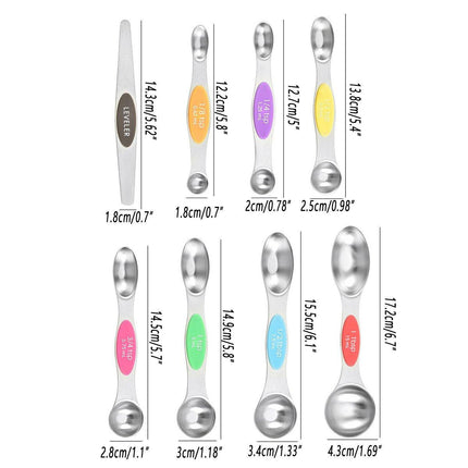 8pcs Stainless Steel Dual Head Measuring Spoon Set Kitchen Baking Cooking Tools