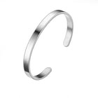 6MM Cuff Bracelet Stainless Steel Twisted Open Bangle Bracelet Men Women Jewlery - Aimall