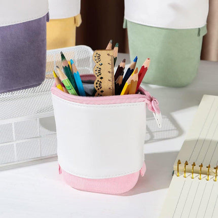 Stretchable Canvas Pencil Case Cute Korean Style Variable Pull-down Pen Holder