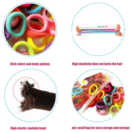 200Pcs Women Girls Hair Bands Ties Rope Rings Elastic Hairband Ponytail Holder
