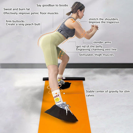 1PC Sliding Fitness Training Mat Home Gym Yoga Exercise Board with Shoe Covers