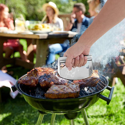 Burger Press Meat Smasher Hamburger Steak No-Rust for Griddle Accessory BBQ Home - Aimall