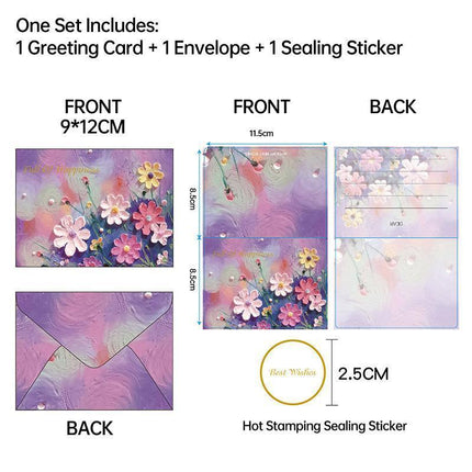 30pcs Oil Painting Postcard Set Illustration Small Cards for Birthday Gifts