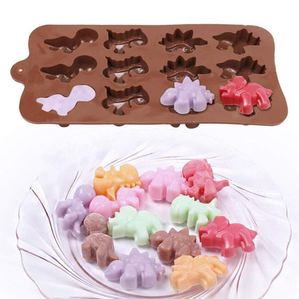 4pcs Dinosaur Ice Cube Mould Silicone Jelly Chocolate Mould for Kids and Parties